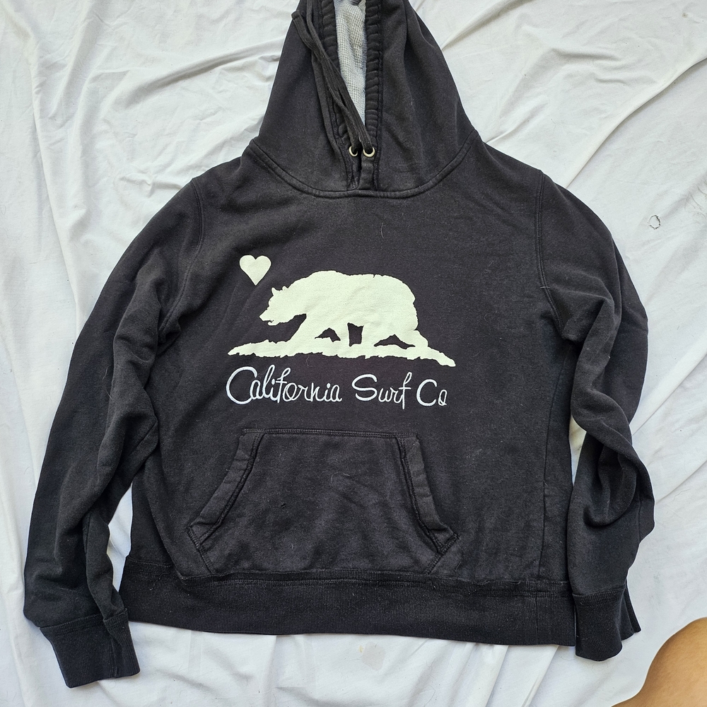 Cali Love Heritage Pacific Merchants Dk Gray Hoodie Womens Xtra Large Small Hole